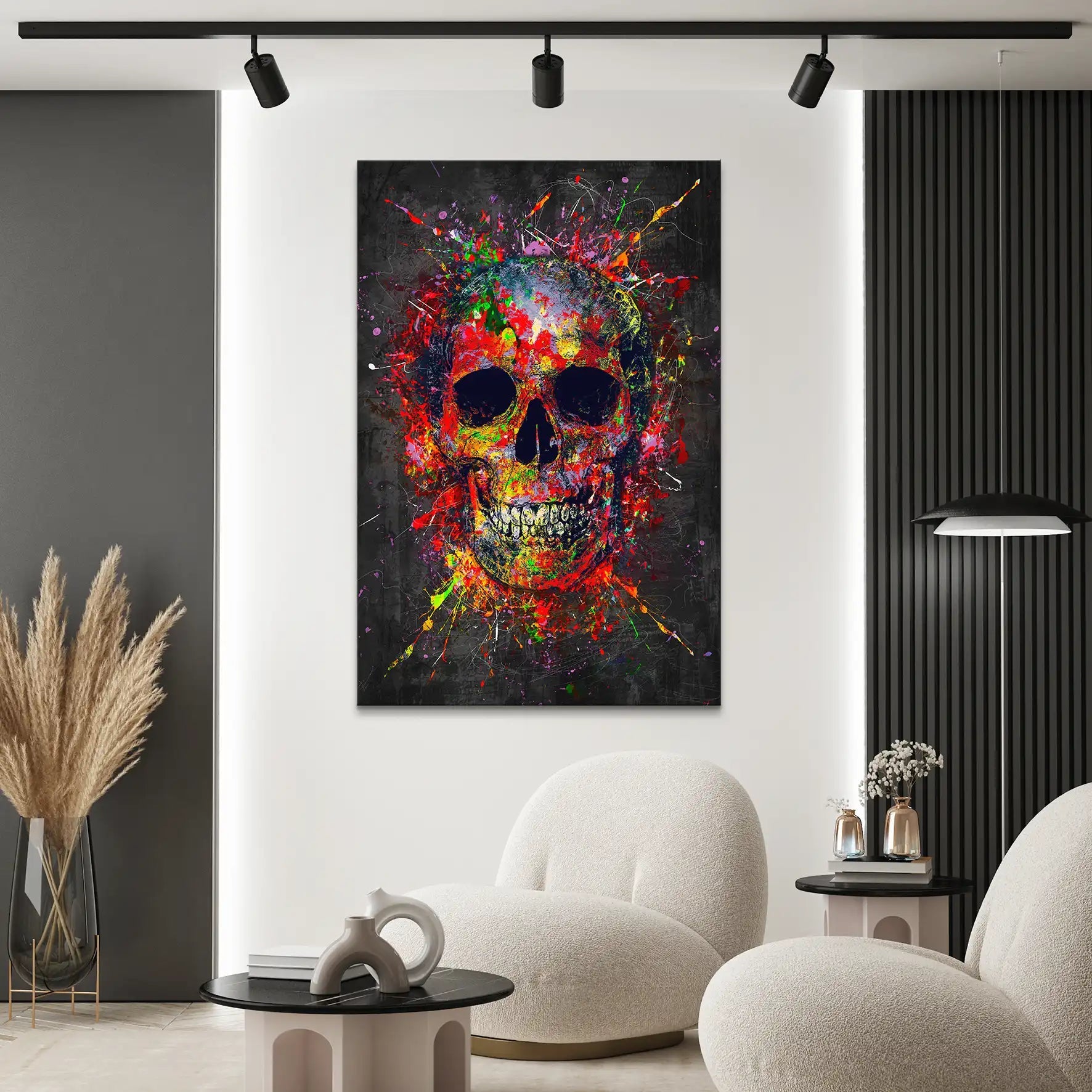 Totenkopf Abstrakt Art Leinwand Bild INGALERIE