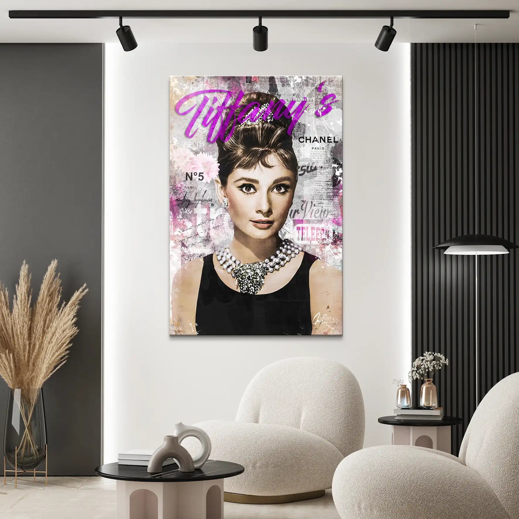 Audrey Tiffany Purple Art Leinwand Bild INGALERIE