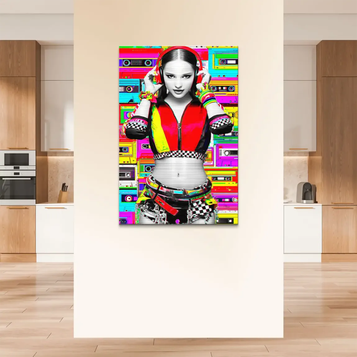 Retro DJ Girl Leinwand Bild