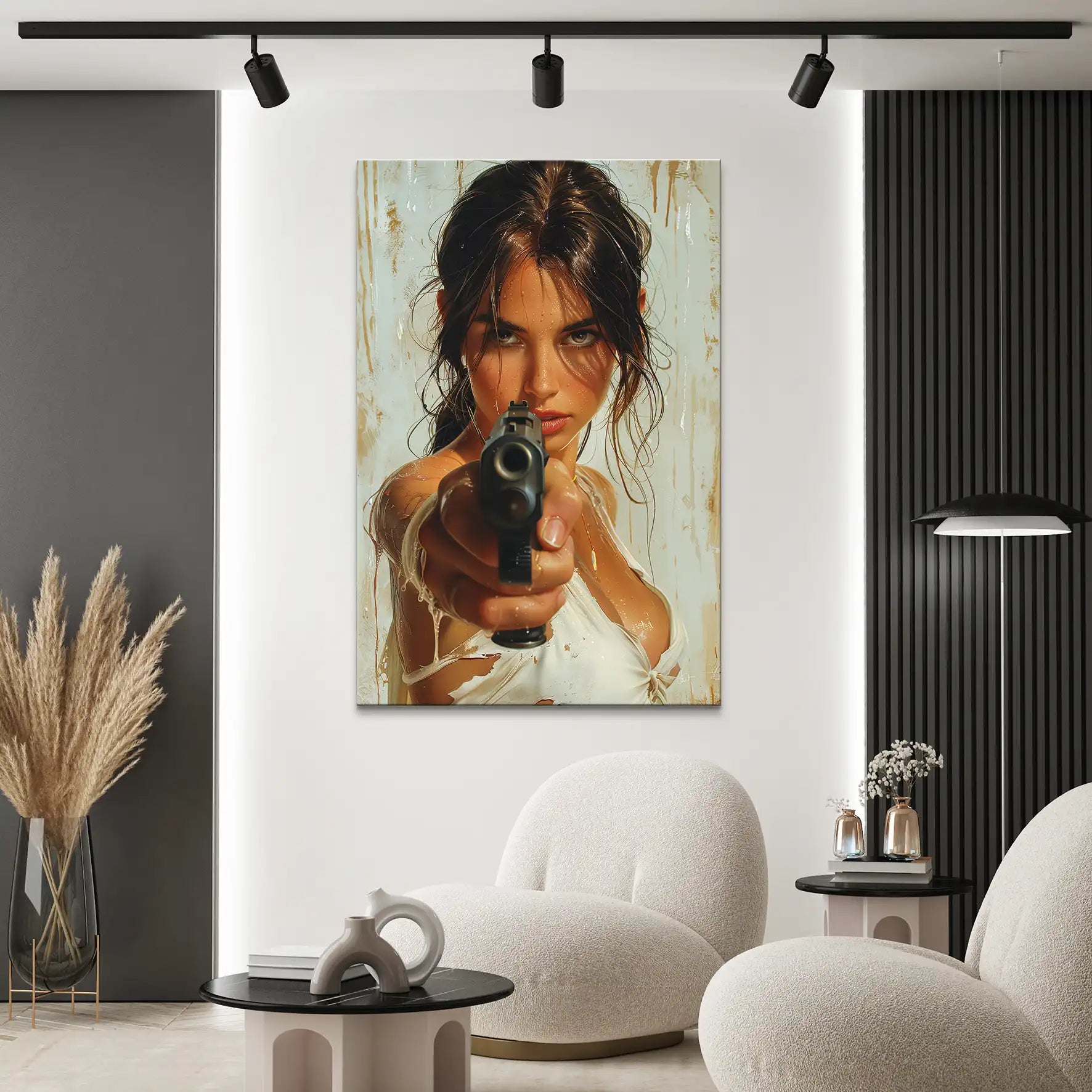 Beauty Gun Girl Nr.2 Leinwand Bild INGALERIE