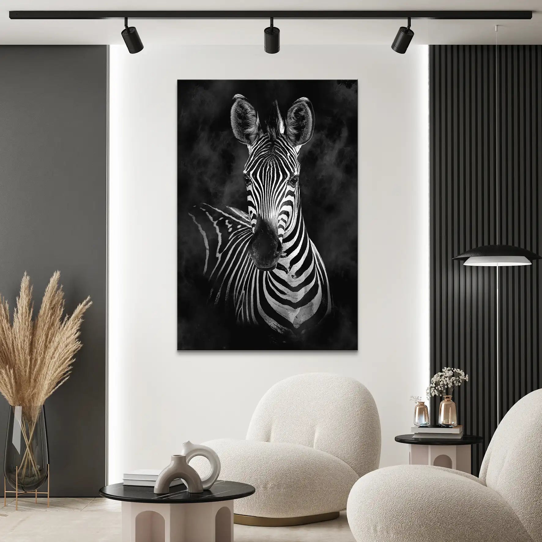 Zebra Black Style Leinwand Bild INGALERIE