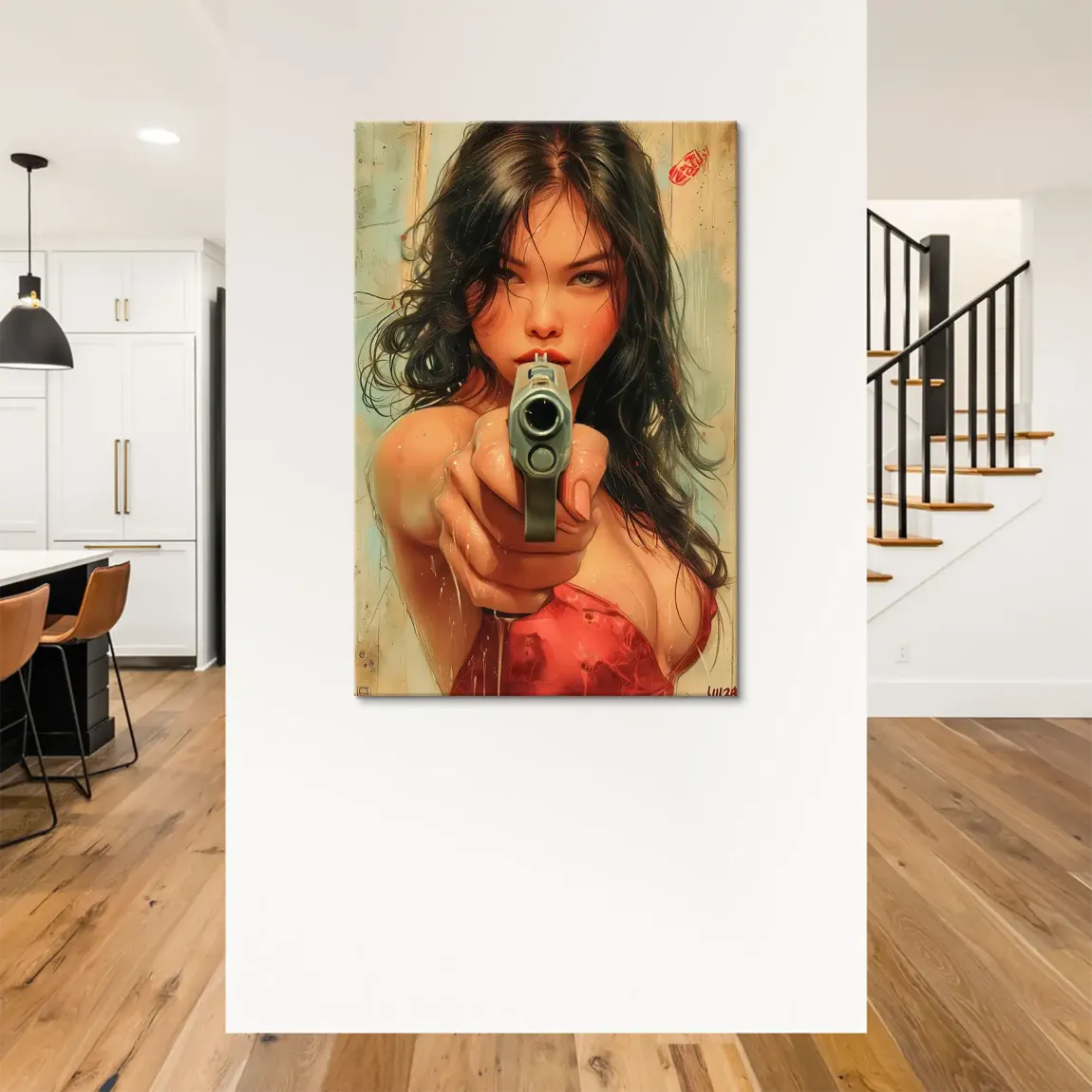 Velvet Gun Leinwand Bild