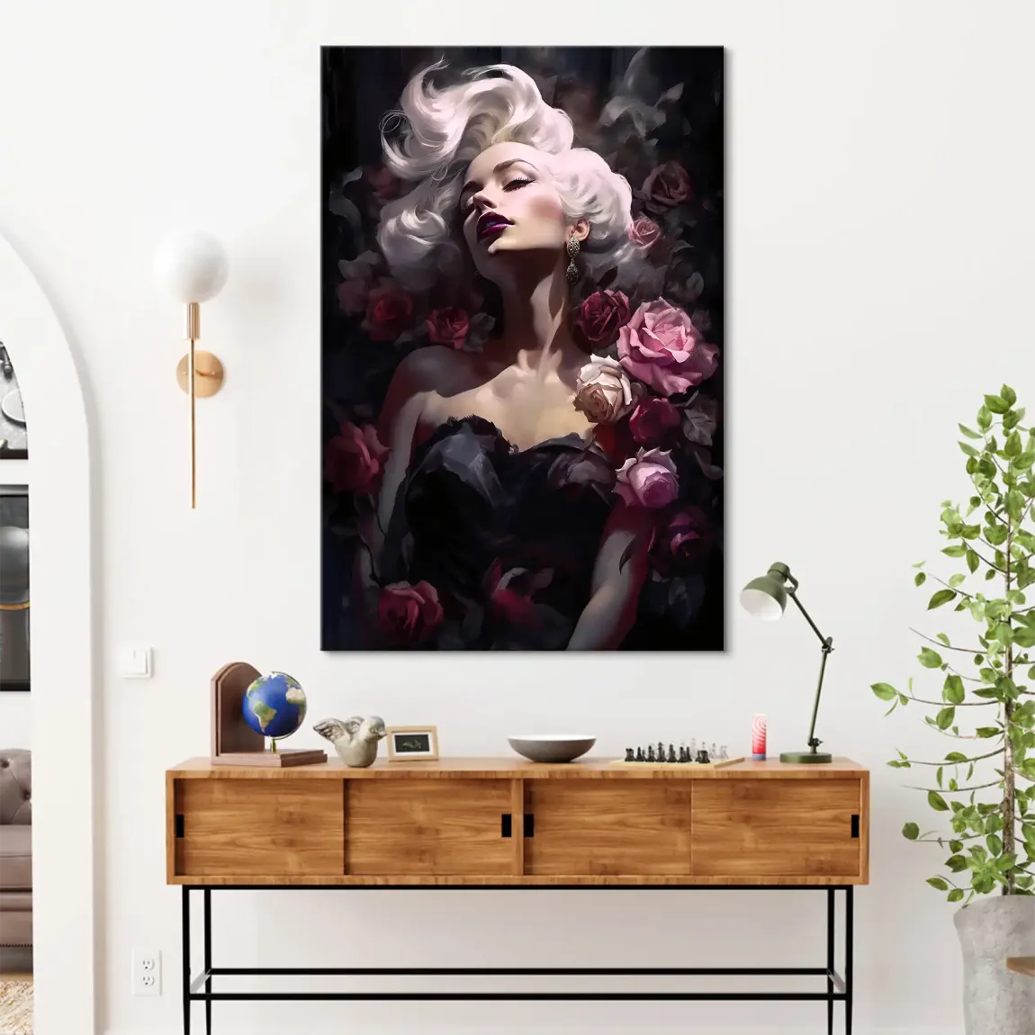 Velvet Rose Marilyn Monroe Leinwand Bild