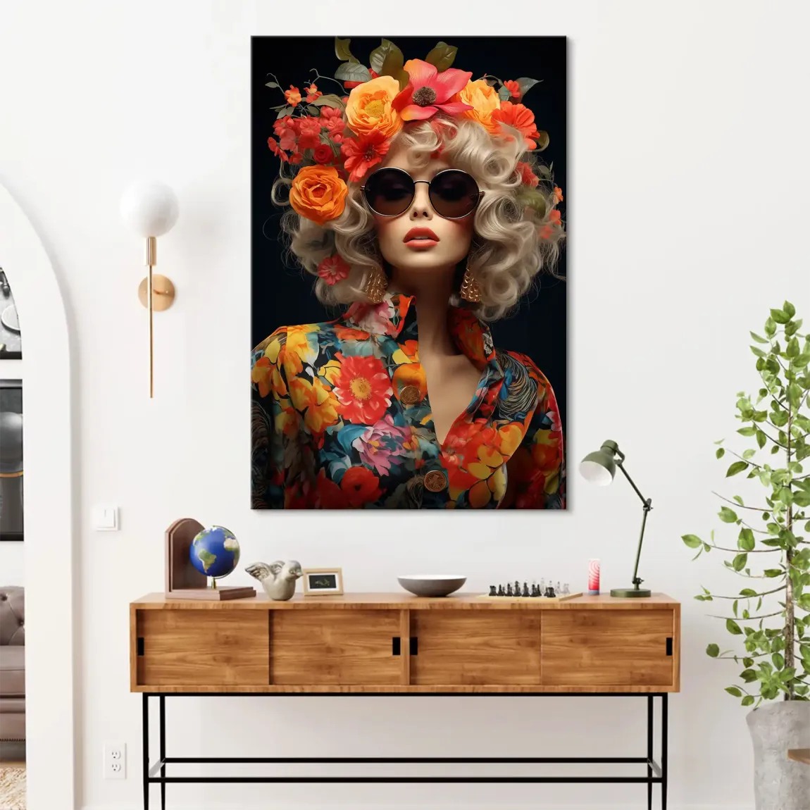 Floral Glamour Leinwand Bild