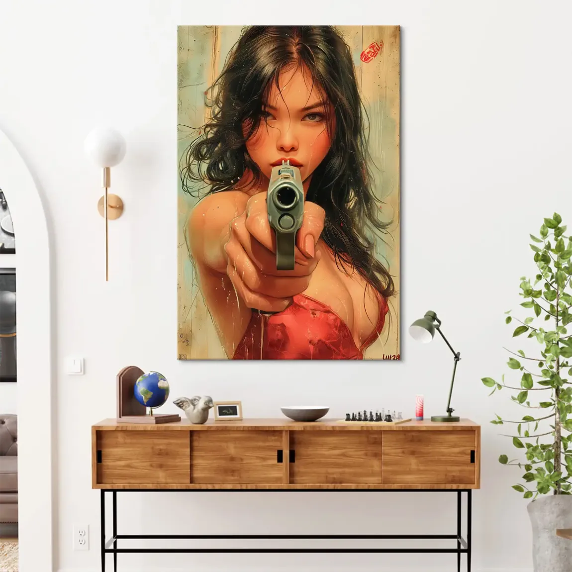 Velvet Gun Leinwand Bild