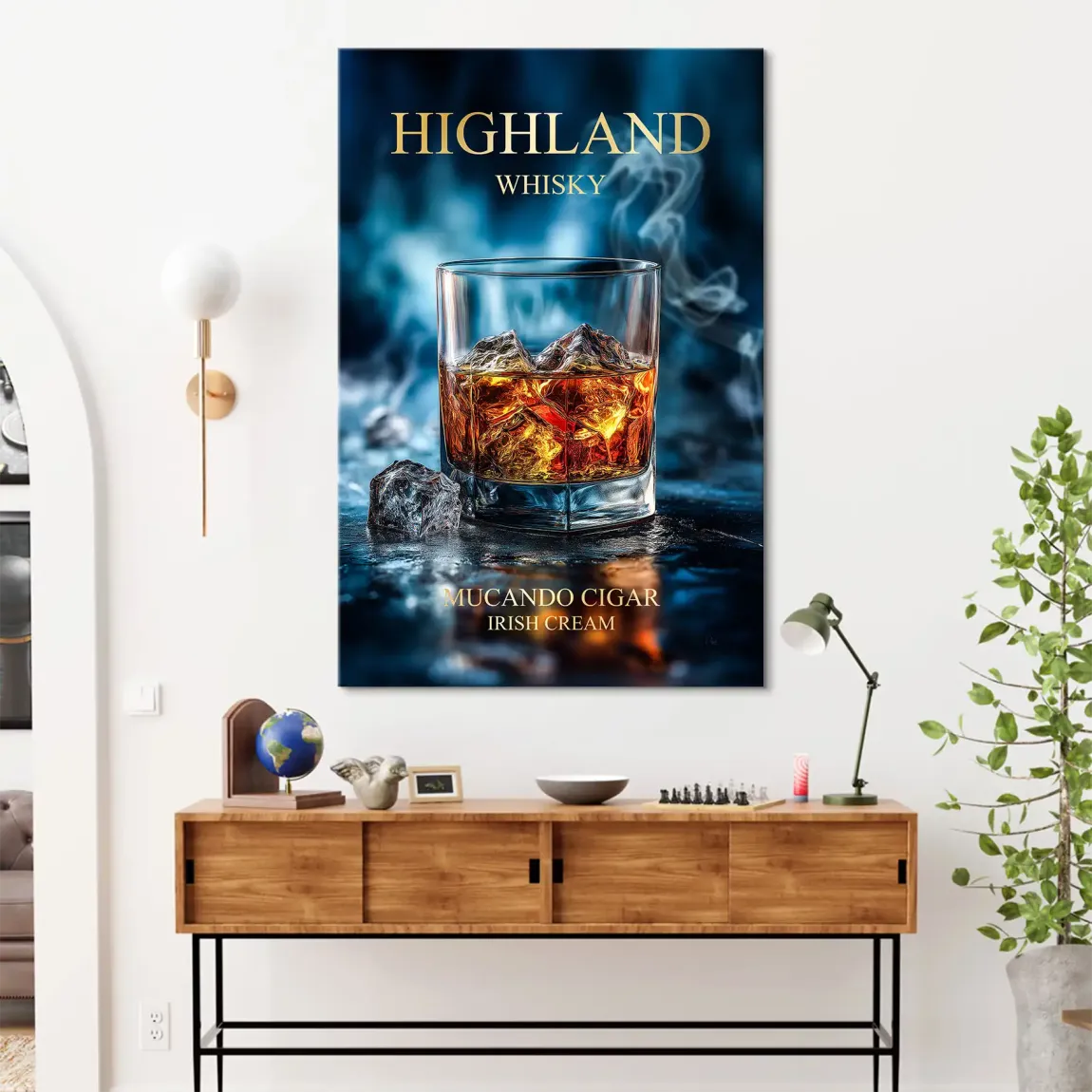 Highland Whisky Glow Leinwand Bild