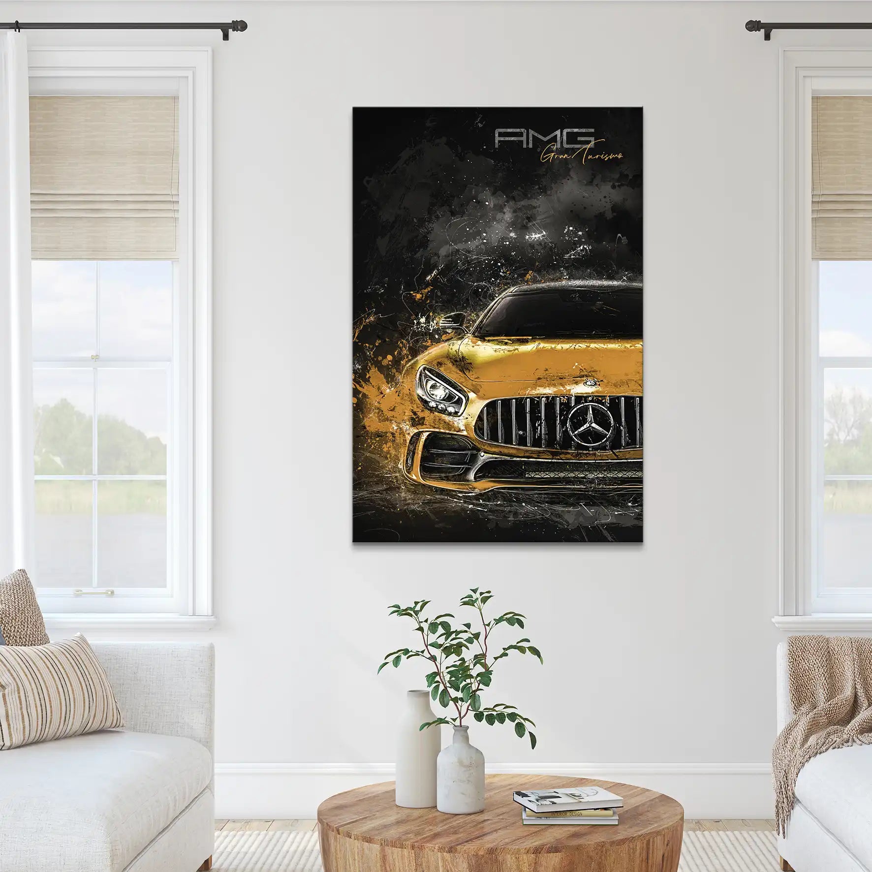 Mercedes AMG GT Modern Style Leinwand Bild INGALERIE