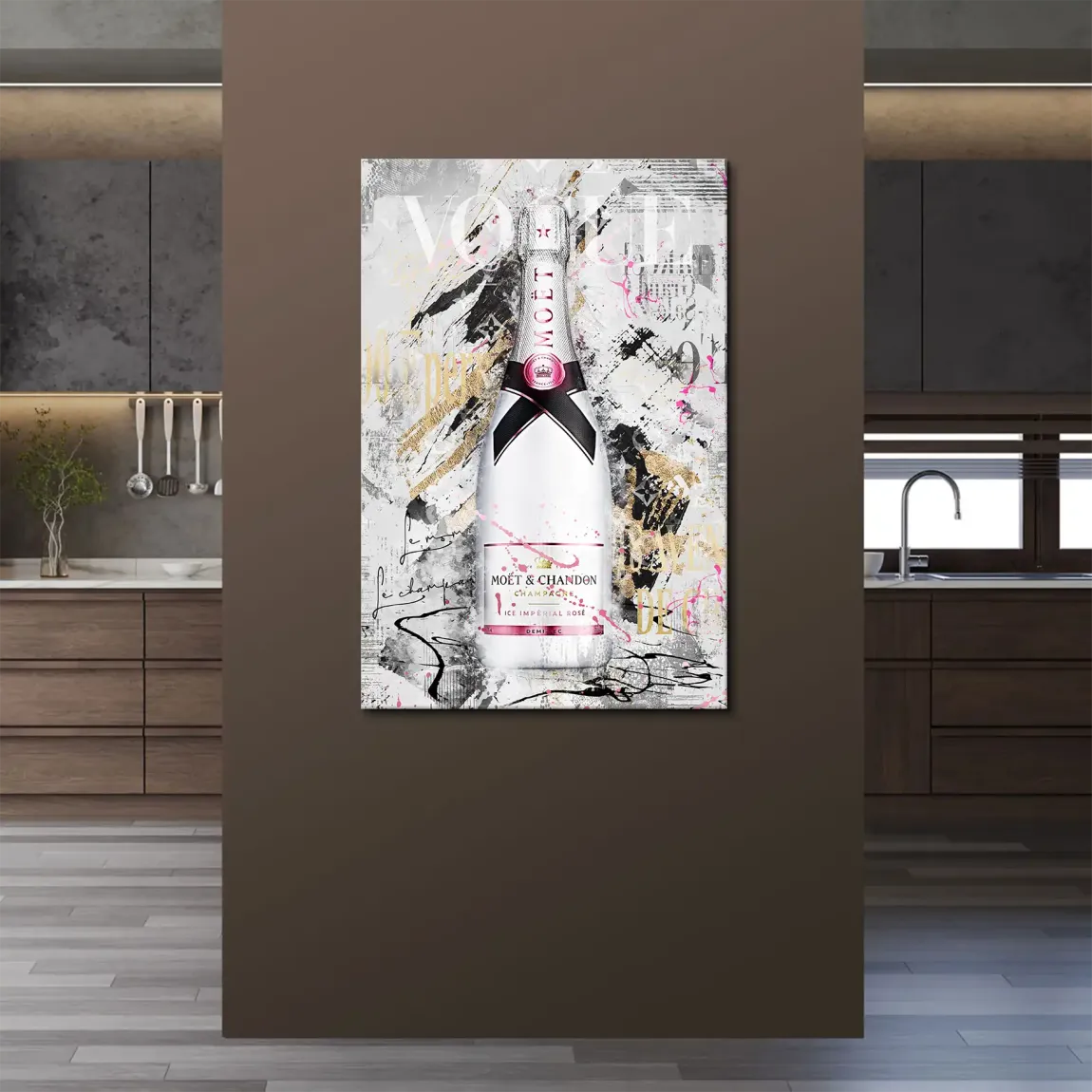 Champagner Rosé Leinwand Bild