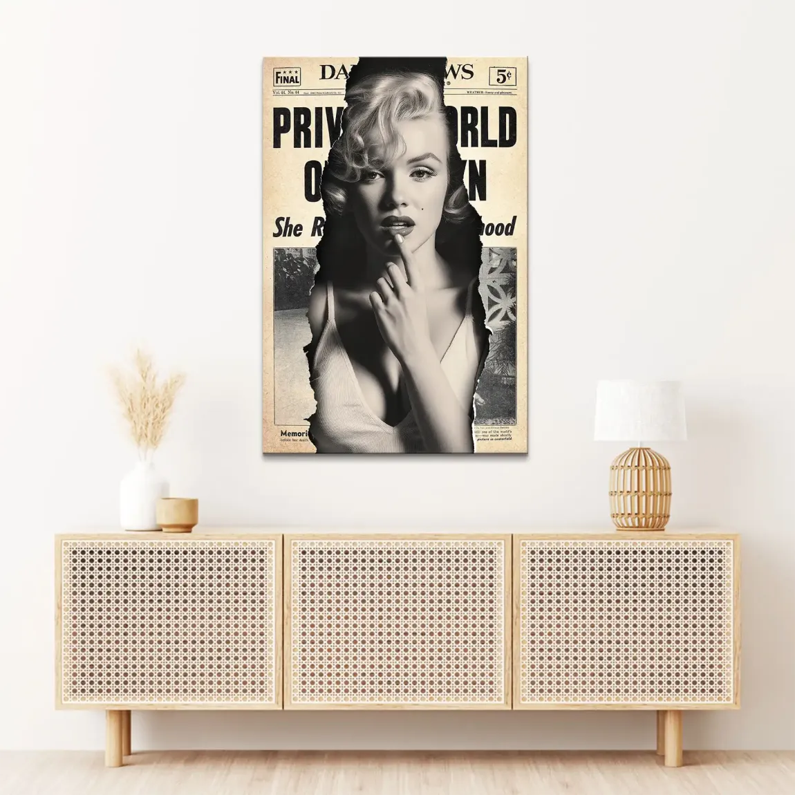 Marilyn Monroe News Leinwand Bild