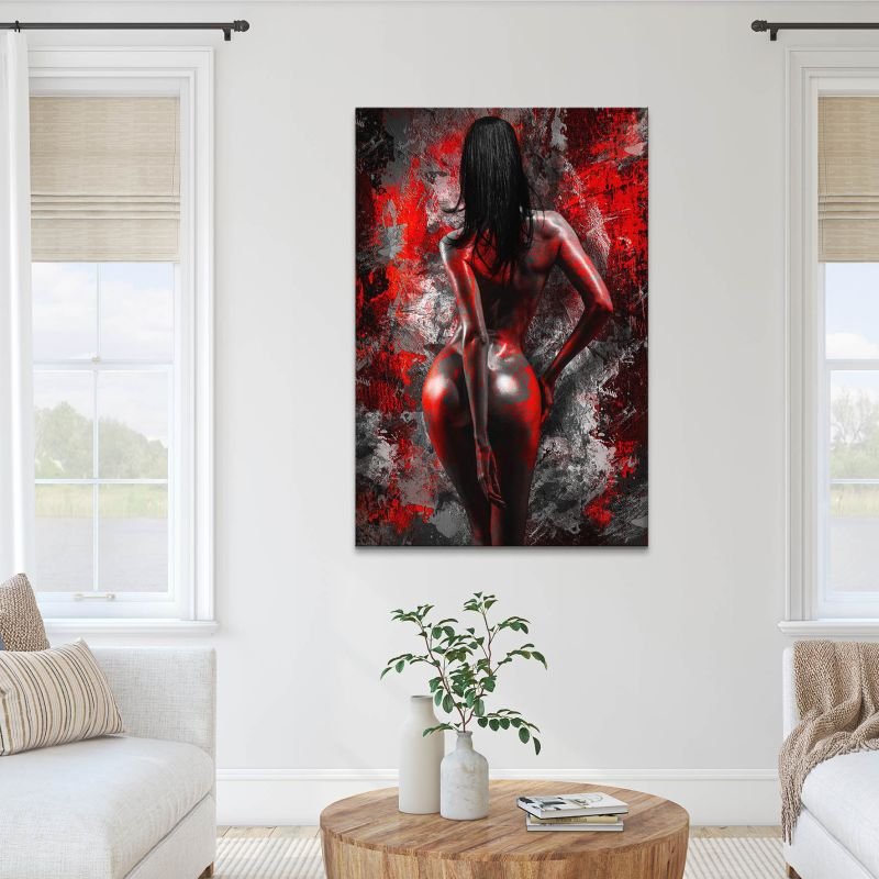 Red Woman Erotik Abstrakt Style Leinwand Bild INGALERIE