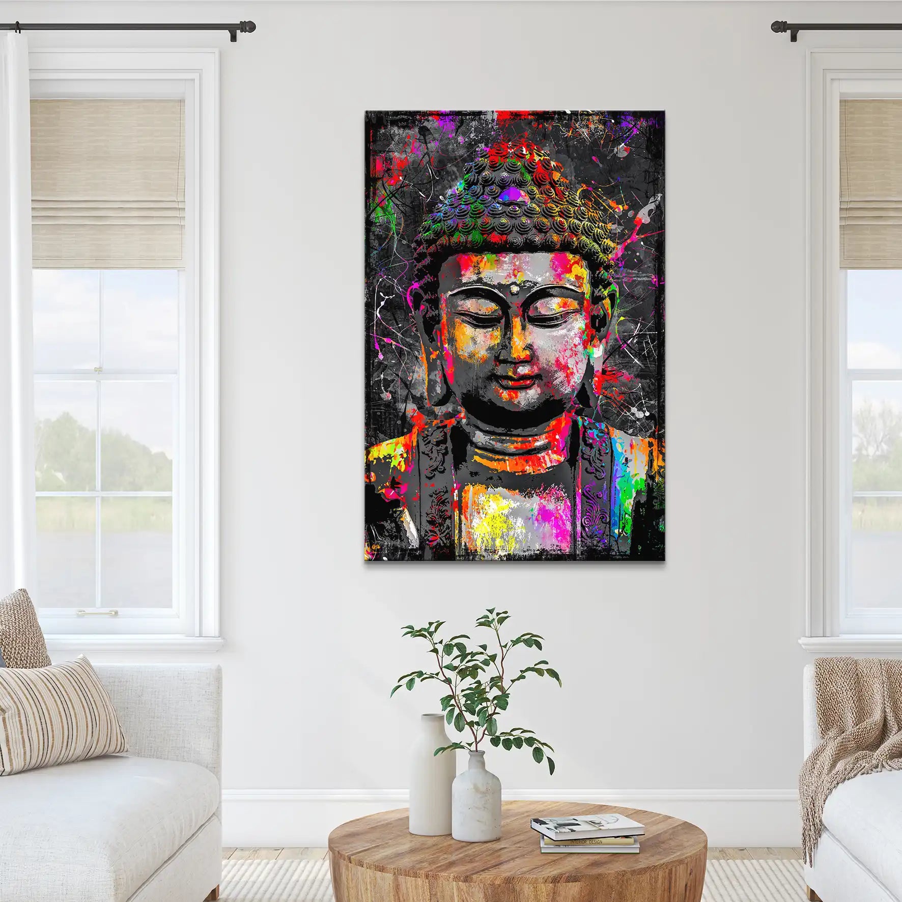 Buddha Bunt Abstrakt Leinwand Bild INGALERIE