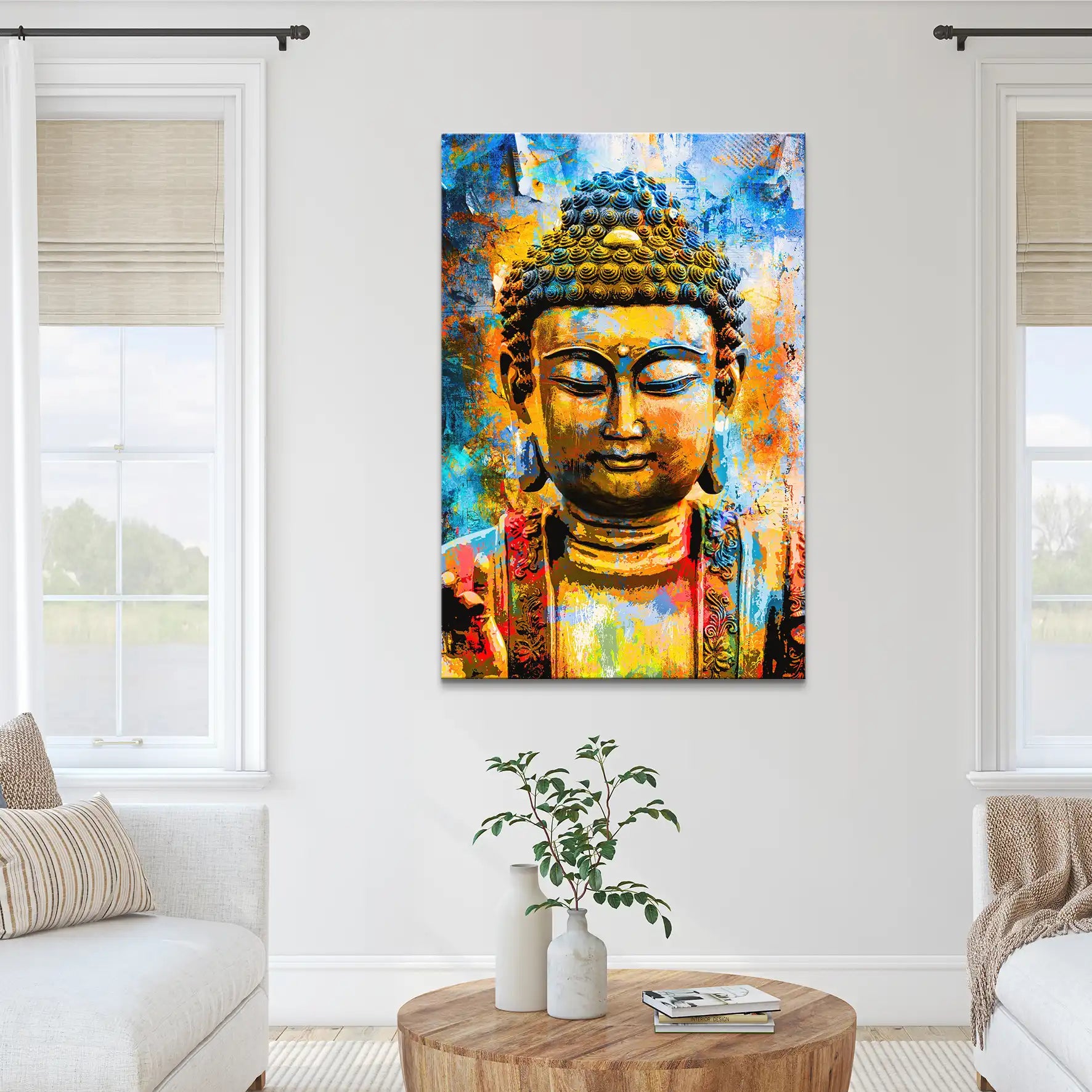 Buddha Color Style Leinwand Bild INGALERIE