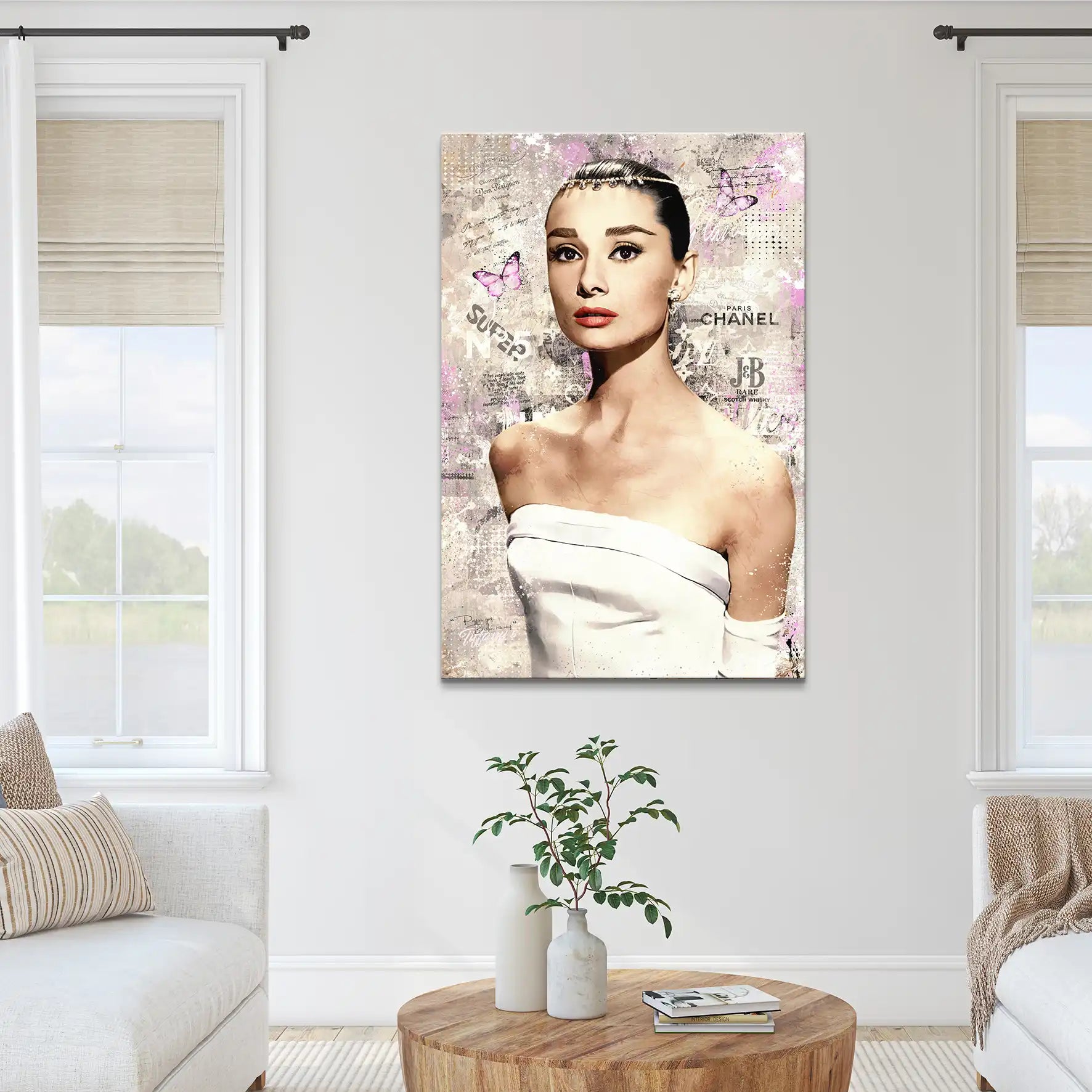 Audrey Hepburn Modern Style Pop Art Leinwand Bild INGALERIE