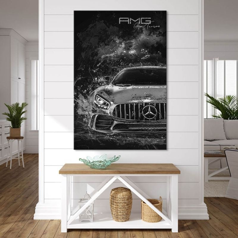 Mercedes AMG GT Black Style Leinwand Bild INGALERIE