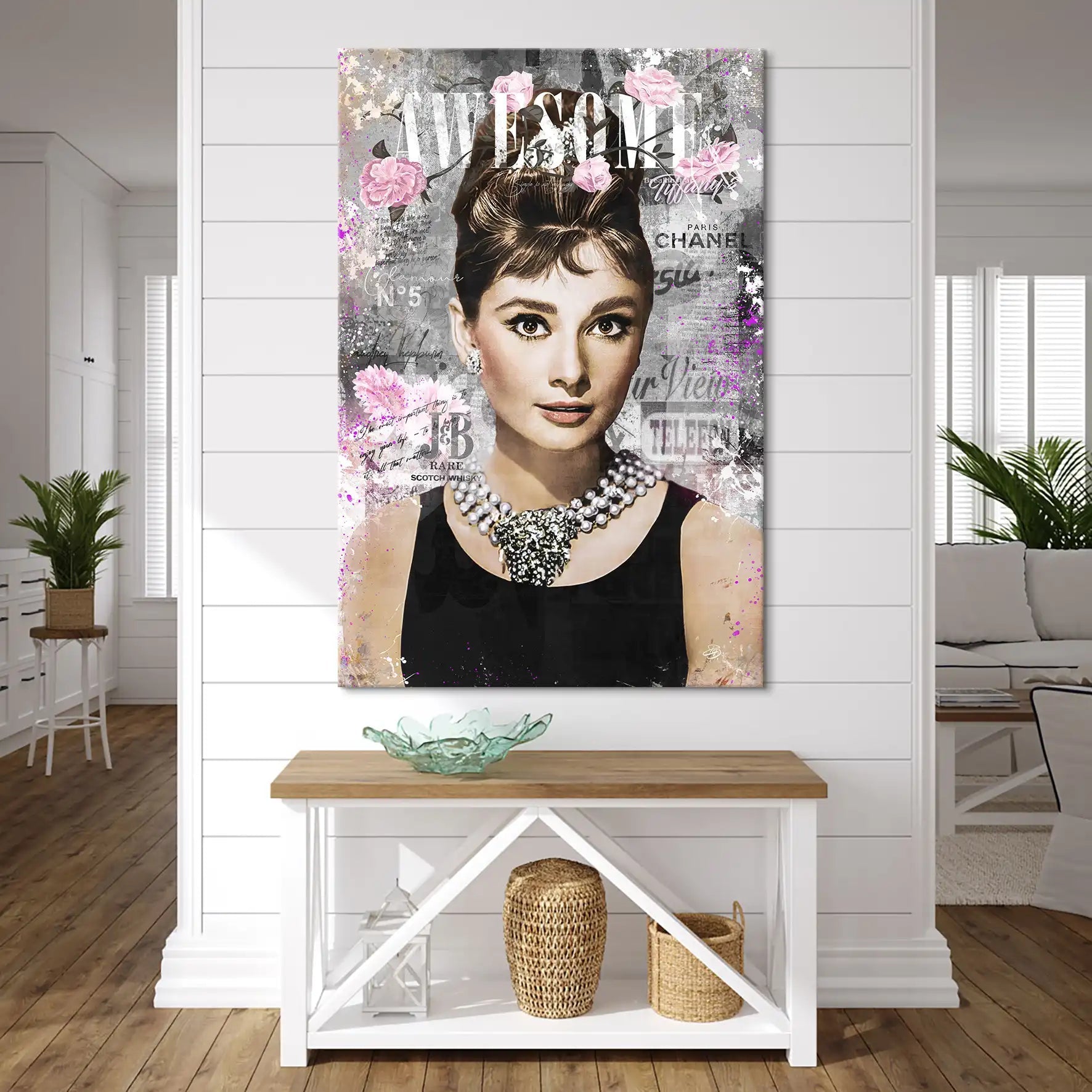 Audrey Hepburn Awesome Pop Art Leinwand Bild INGALERIE