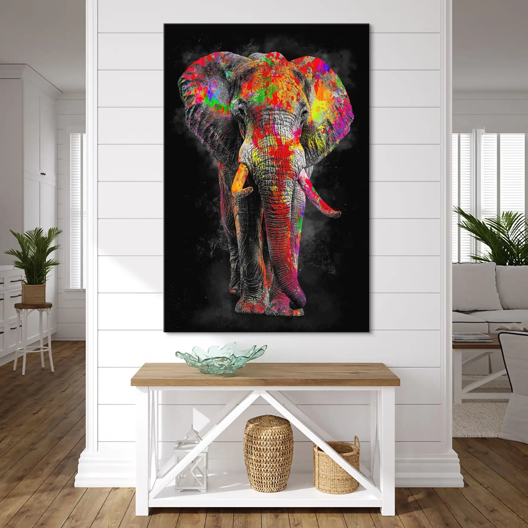 Elefant Color Style Leinwand Bild INGALERIE