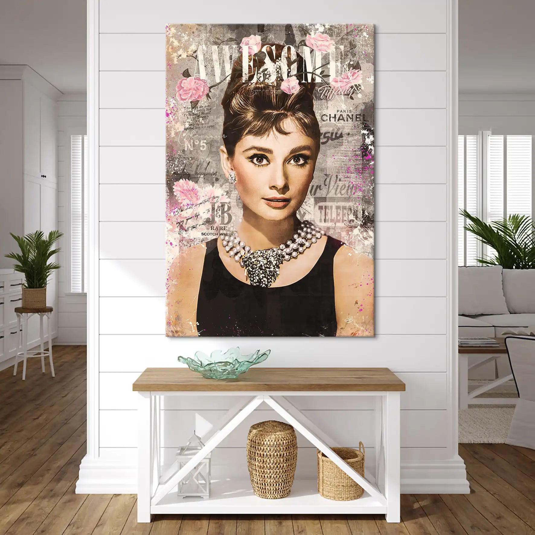 Audrey Hepburn Awesome Retro Pop Art Leinwand Bild INGALERIE