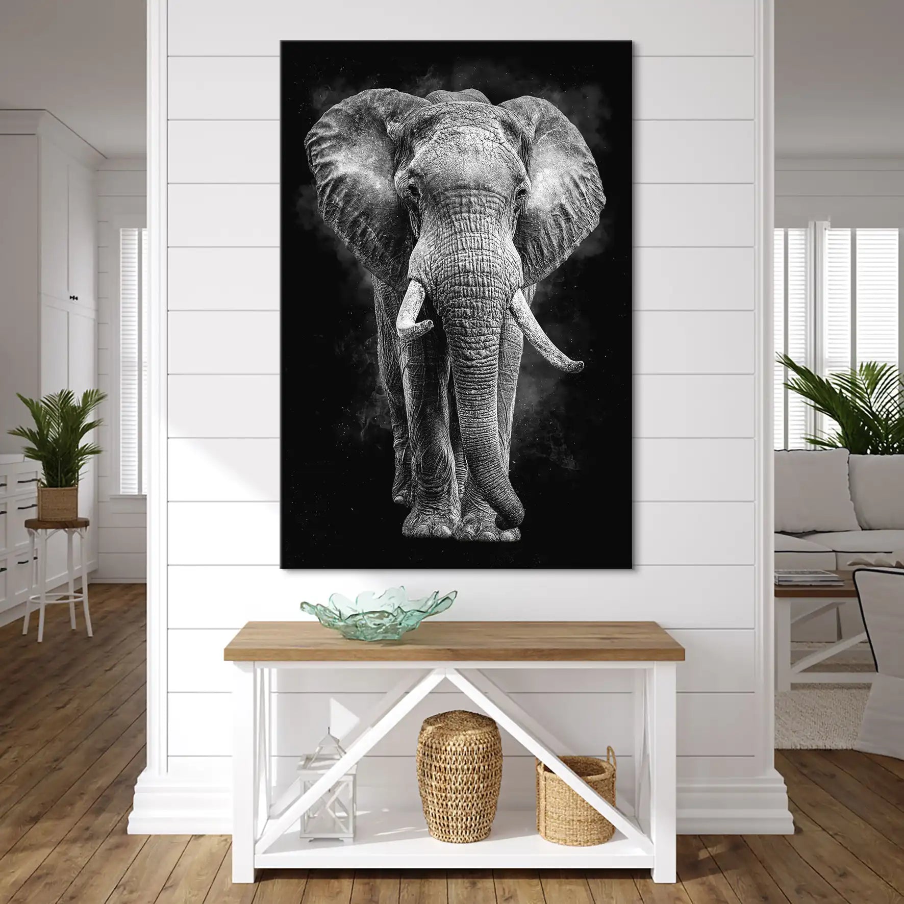 Elefant Abstrakt Dark Style Leinwand Bild INGALERIE