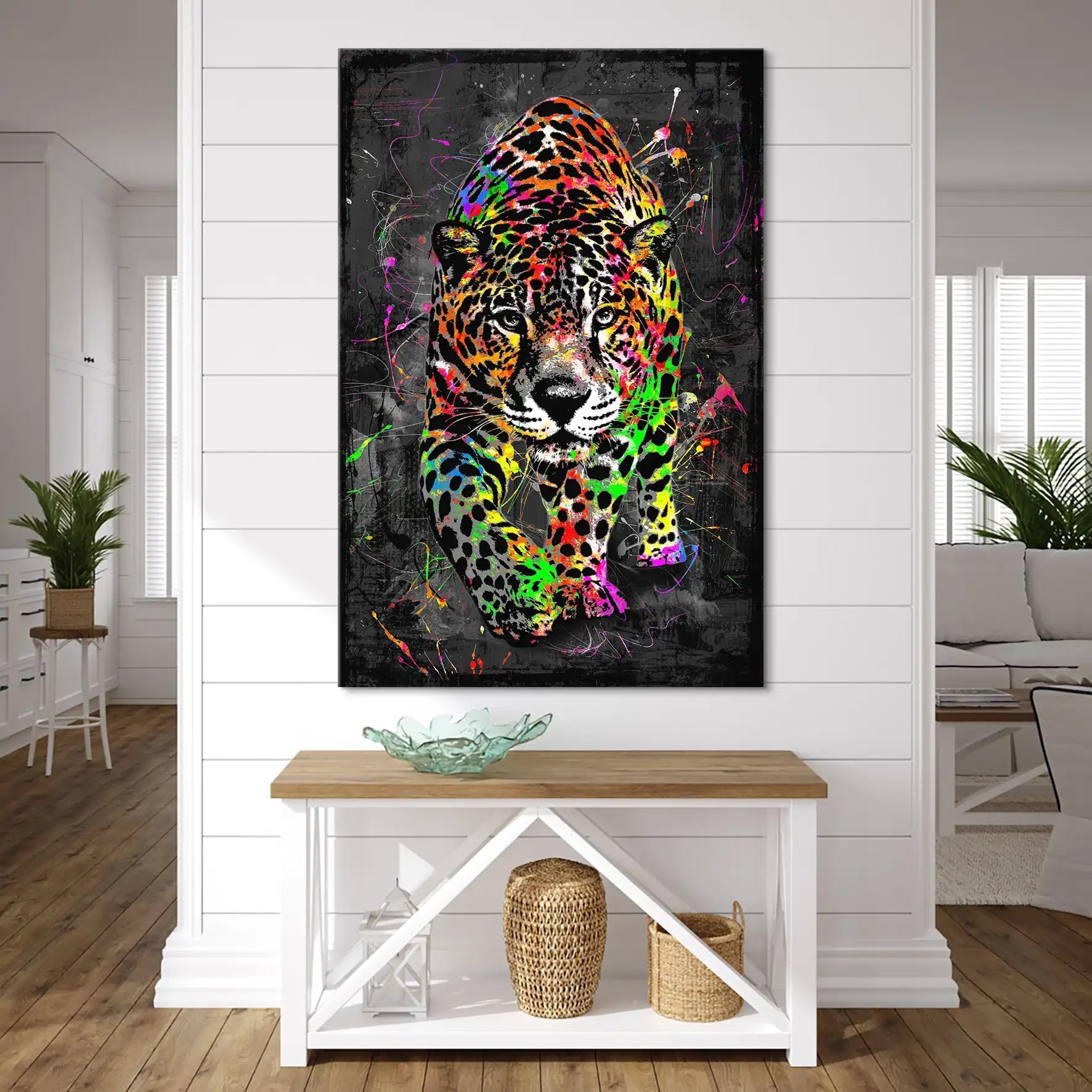 Leopard Abstrakt Color Style Leinwand Bild INGALERIE