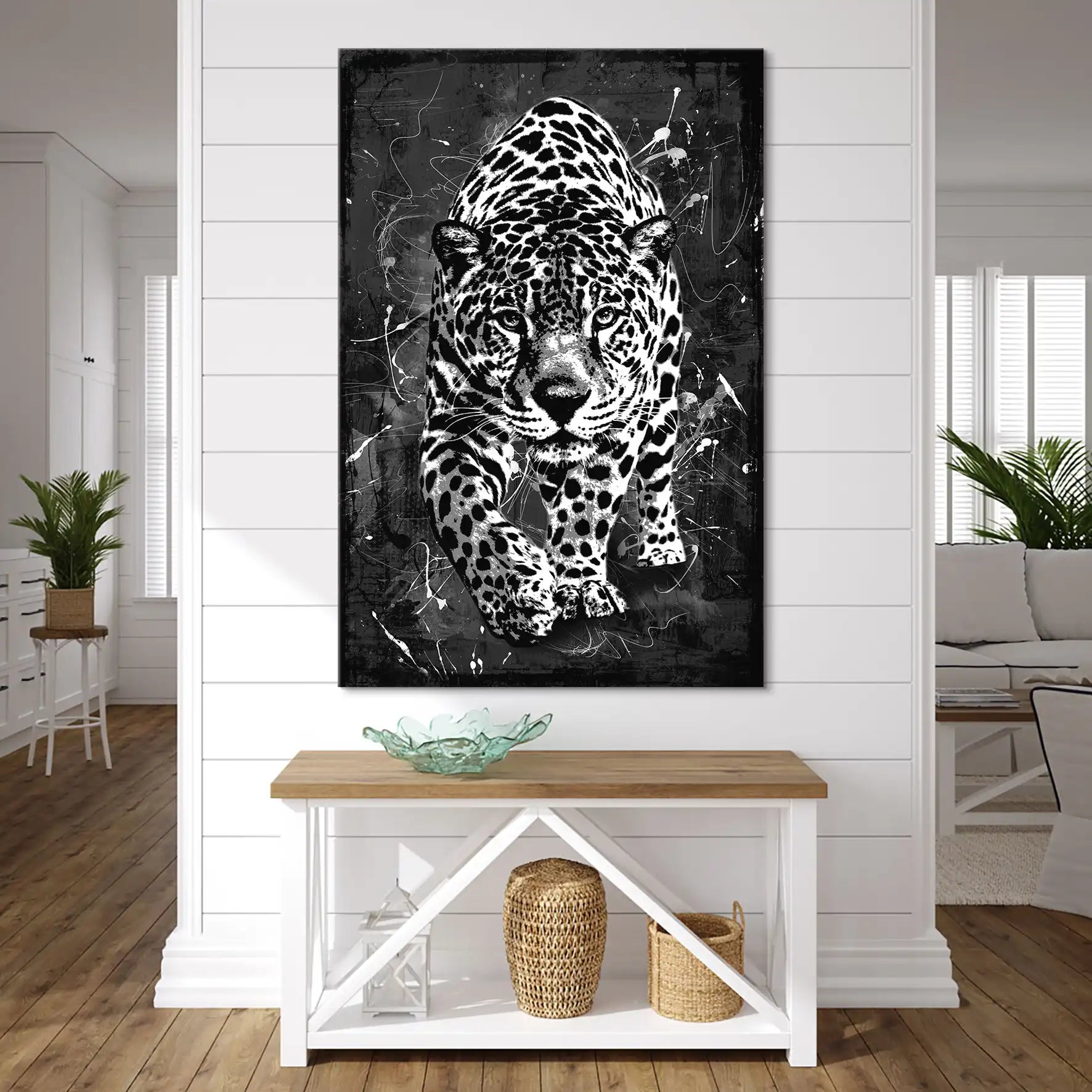 Leopard Abstrakt Black Style Leinwand Bild INGALERIE