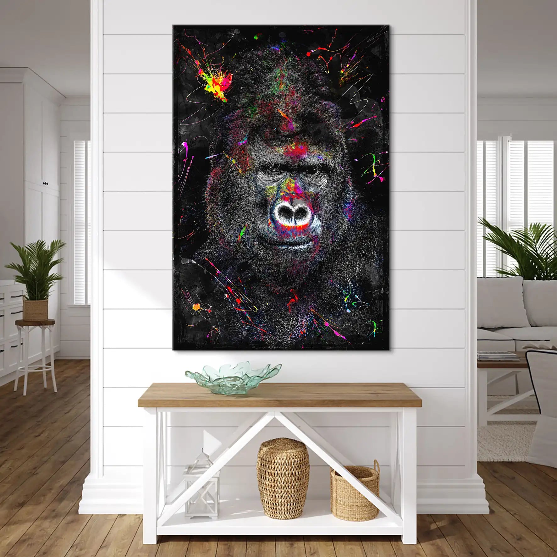 Gorilla Abstrakt Color Style Leinwand Bild INGALERIE