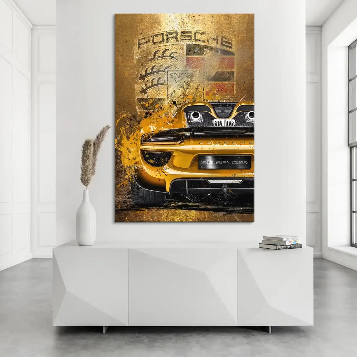 Porsche 918 Gold Style Leinwand Bild INGALERIE