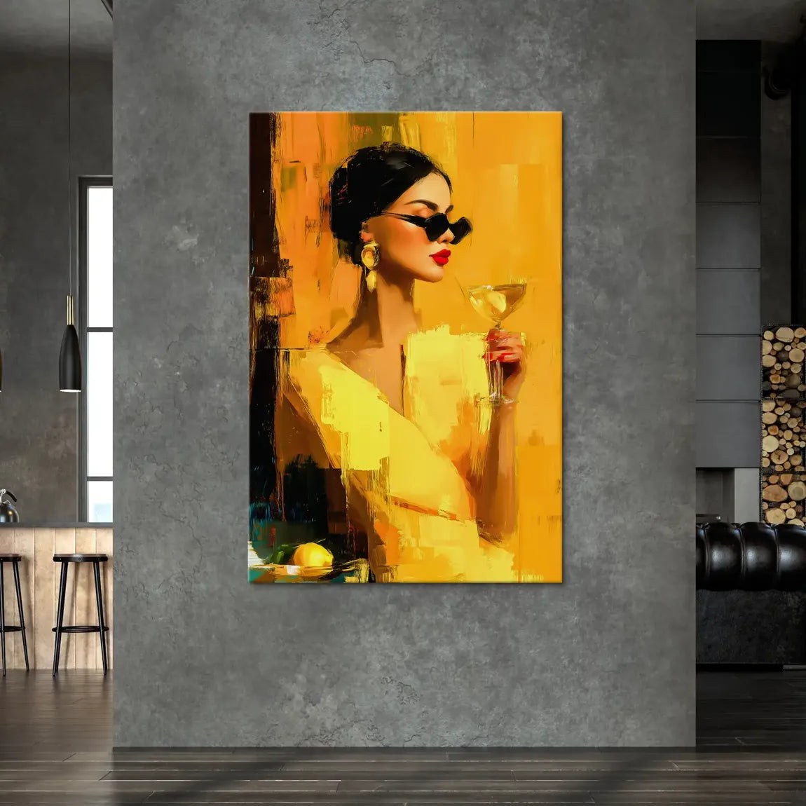 Golden Luxe Martini Leinwand Bild