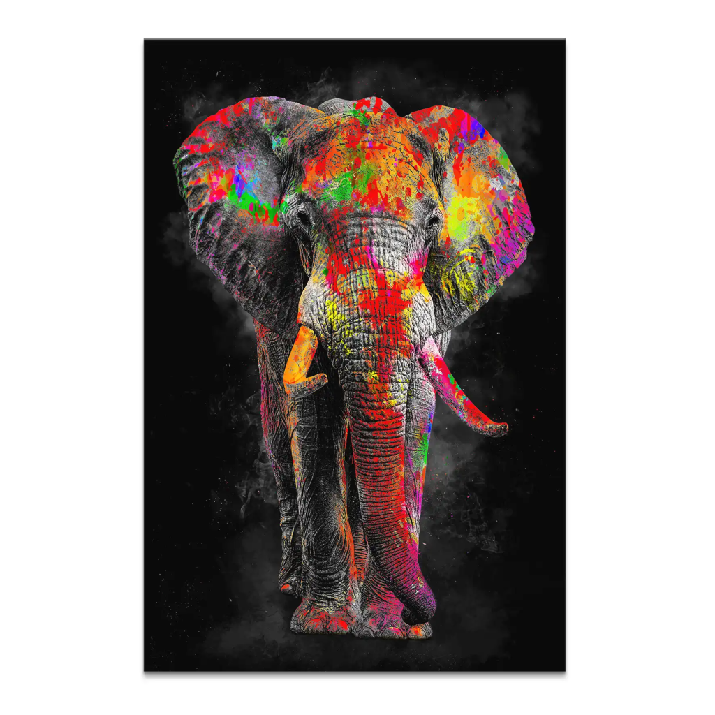 Elefant Color Style Leinwand Bild INGALERIE