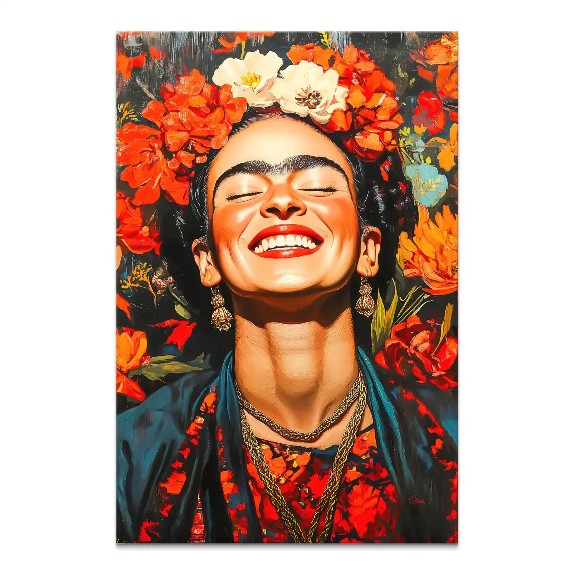 Frida Kahlo Fiery Bloom Leinwand Bild INGALERIE