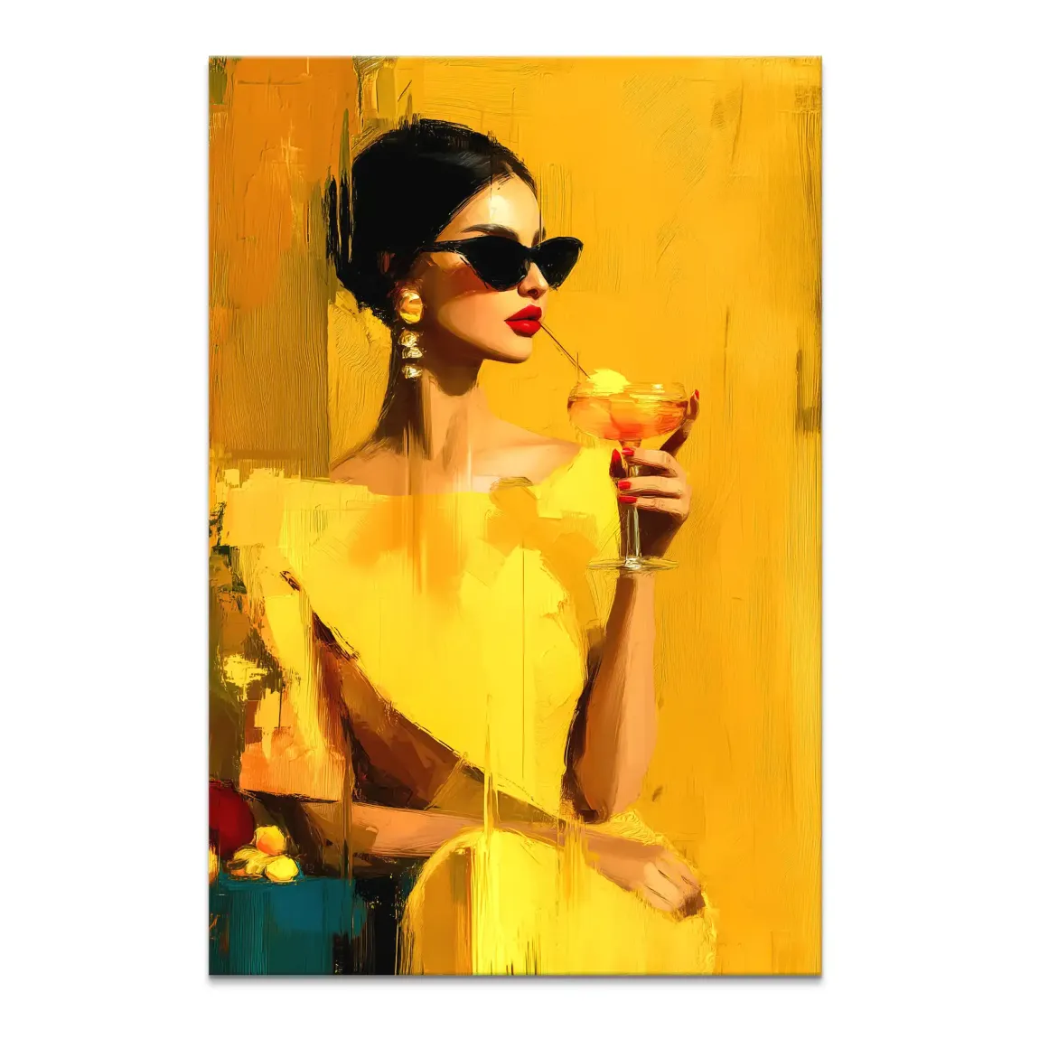 Amber Velvet Elegance Leinwand Bild