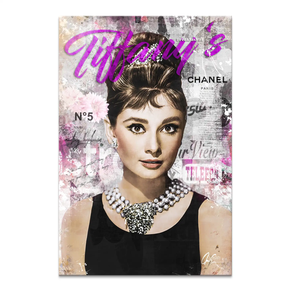 Audrey Tiffany Purple Art Leinwand Bild INGALERIE