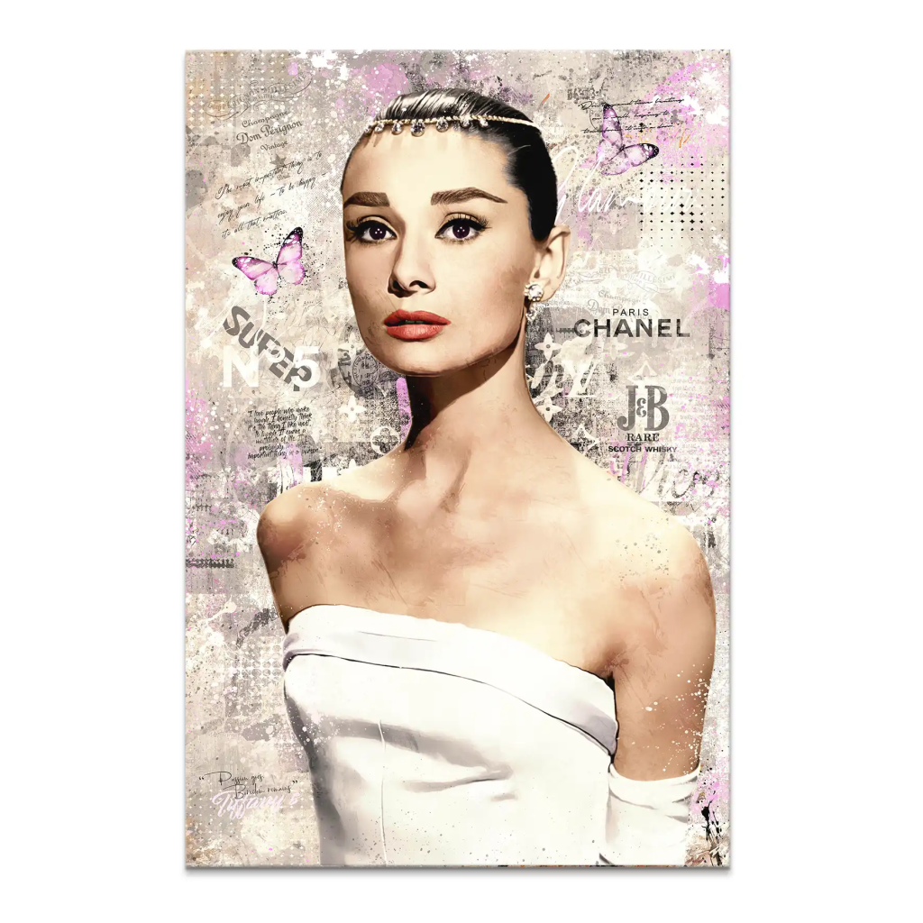 Audrey Hepburn Modern Style Pop Art Leinwand Bild INGALERIE