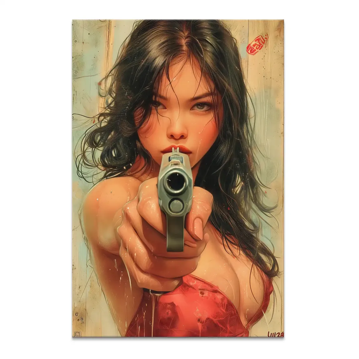 Velvet Gun Leinwand Bild