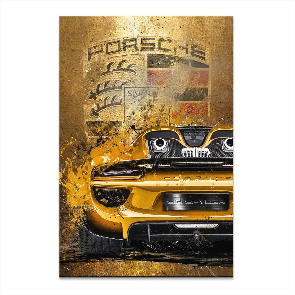 Porsche 918 Gold Style Leinwand Bild INGALERIE