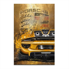 Porsche 918 Gold Style Leinwand Bild