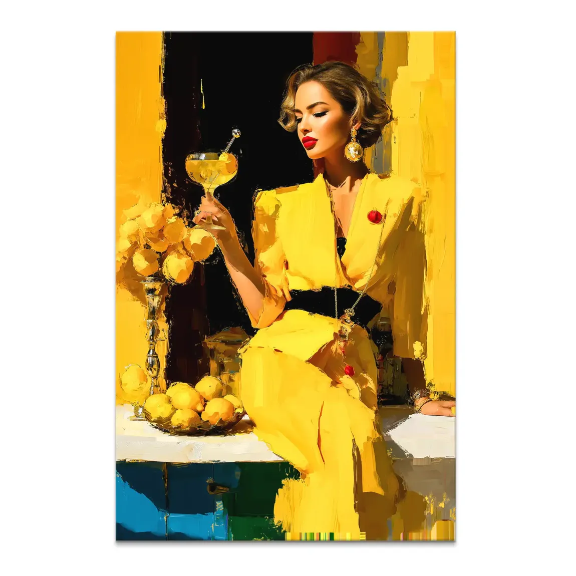 Lemon Chic Elegance Leinwand Bild