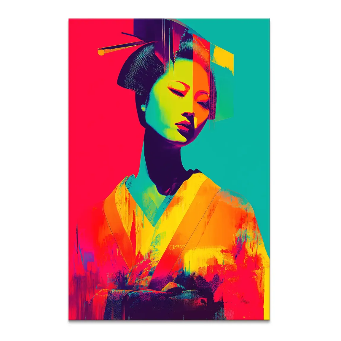 Geisha Pop Art Leinwand Bild