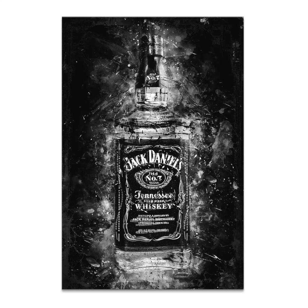 Jack Whisky Abstrakt Dark Leinwand Bild INGALERIE