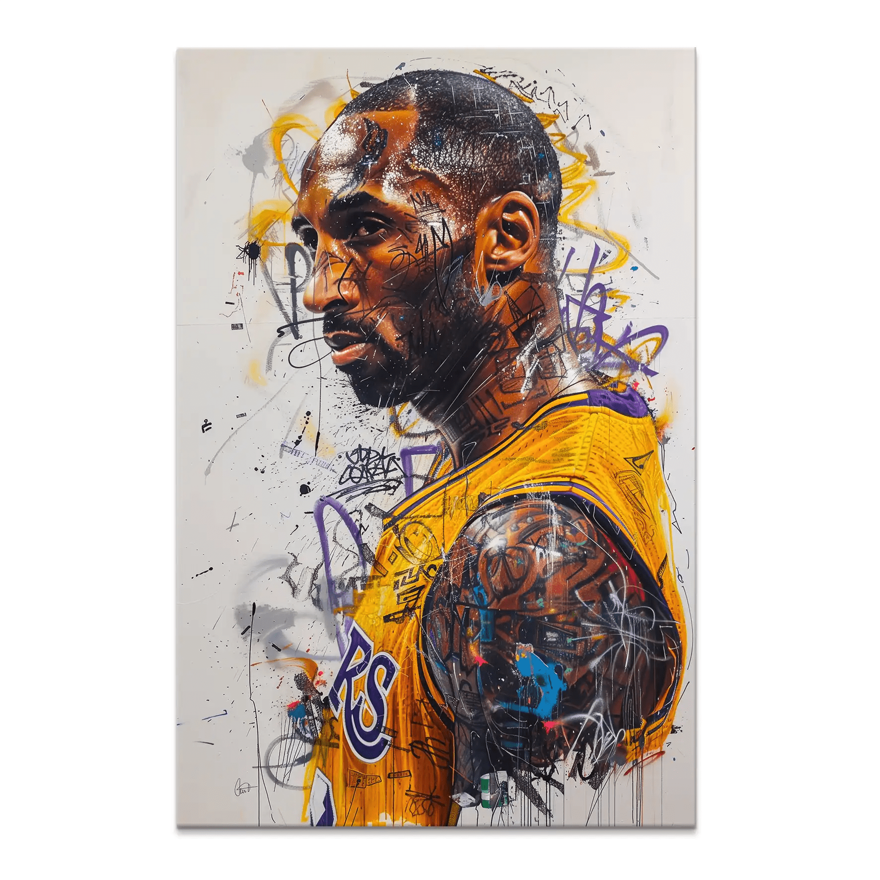 Kobe Basketball Graffiti Leinwand Bild INGALERIE