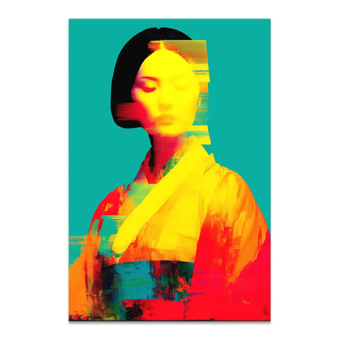 Geisha Color Art Leinwand Bild