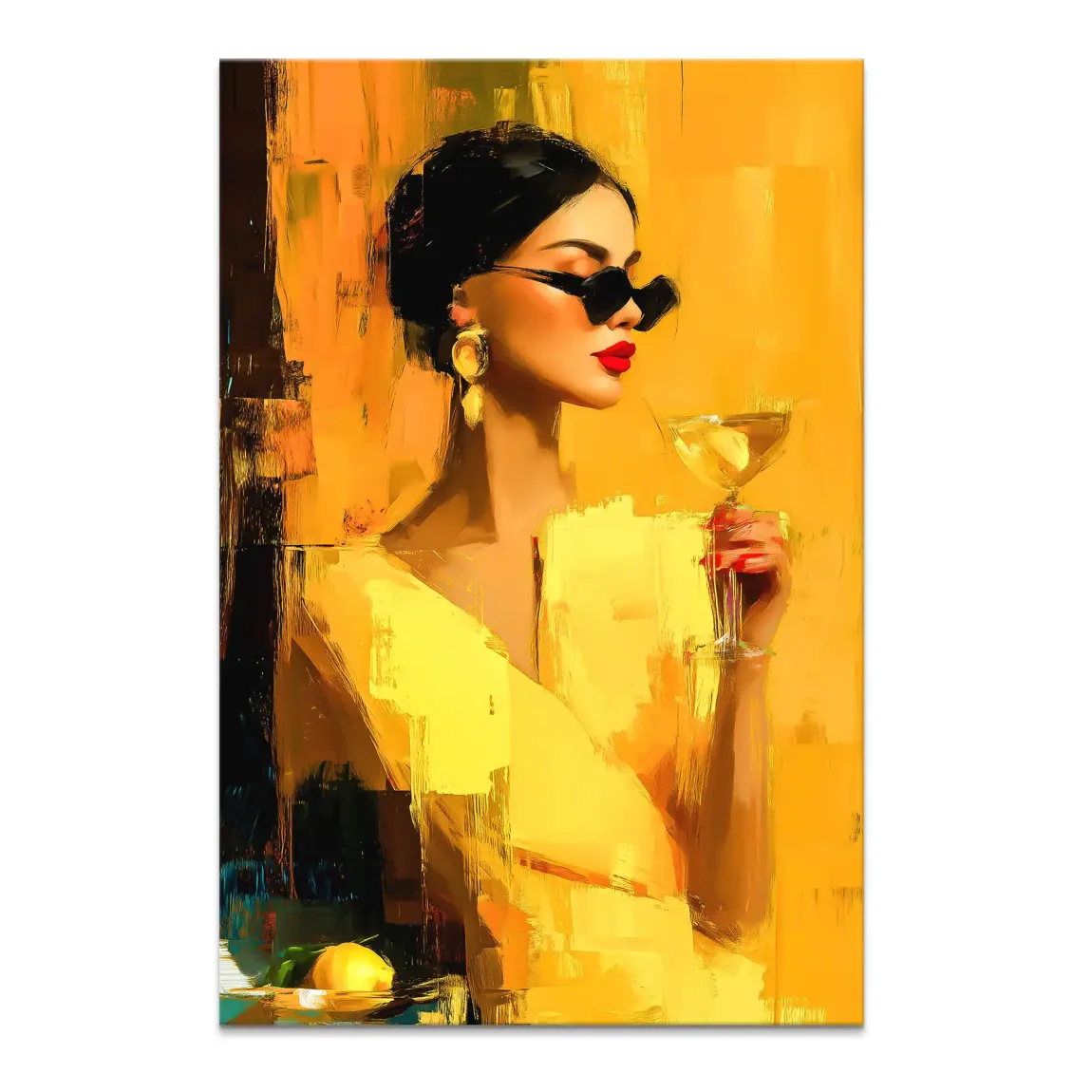 Golden Luxe Martini Leinwand Bild