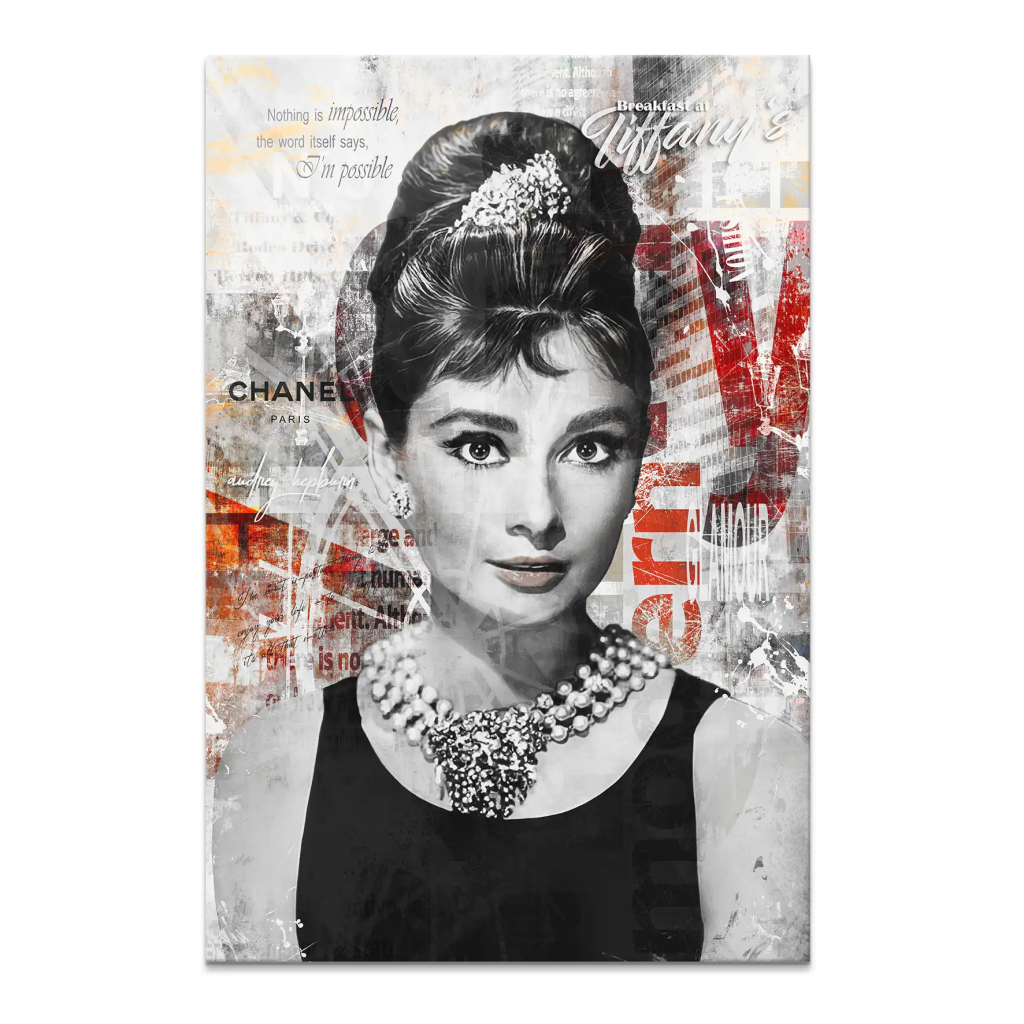 Audrey Glamour Style Leinwand Bild INGALERIE