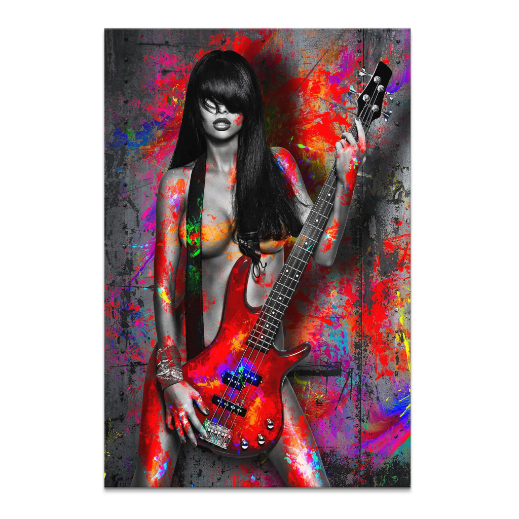 Guitar Abstrakt Color Style Leinwand Bild INGALERIE