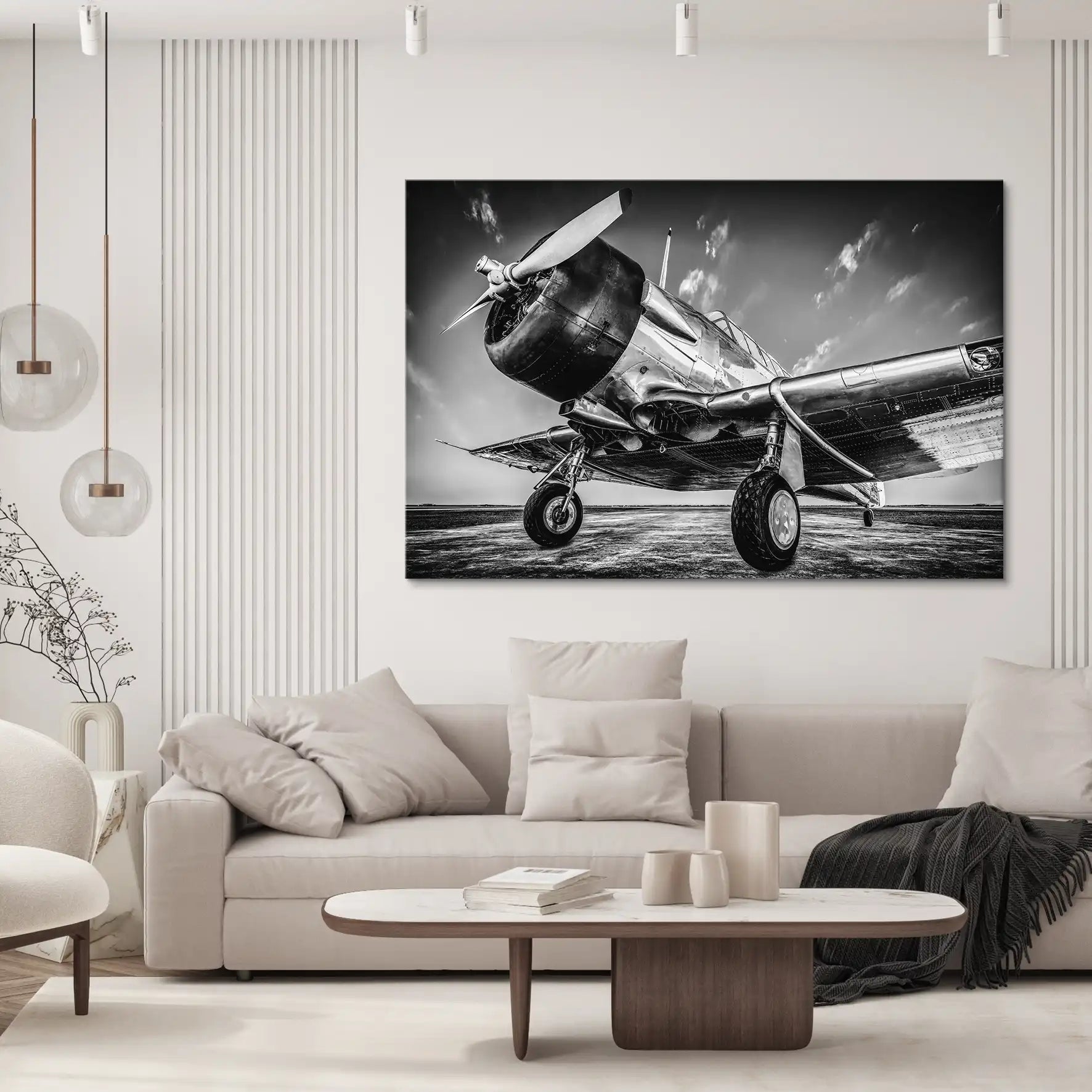 Vintage Proppeller Flugzeug Leinwand Bild INGALERIE