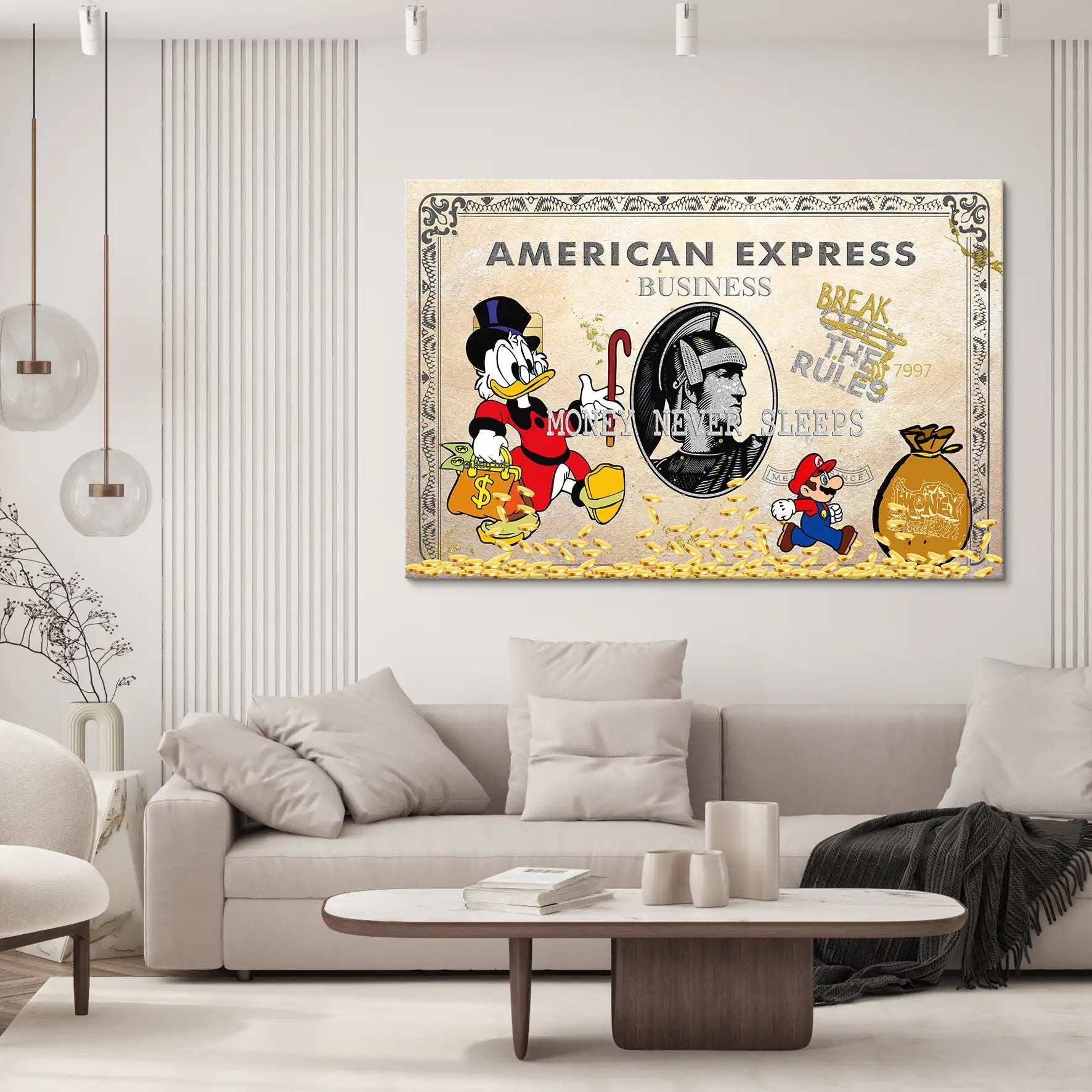 Dagobert Retro Amex Leinwand Bild INGALERIE