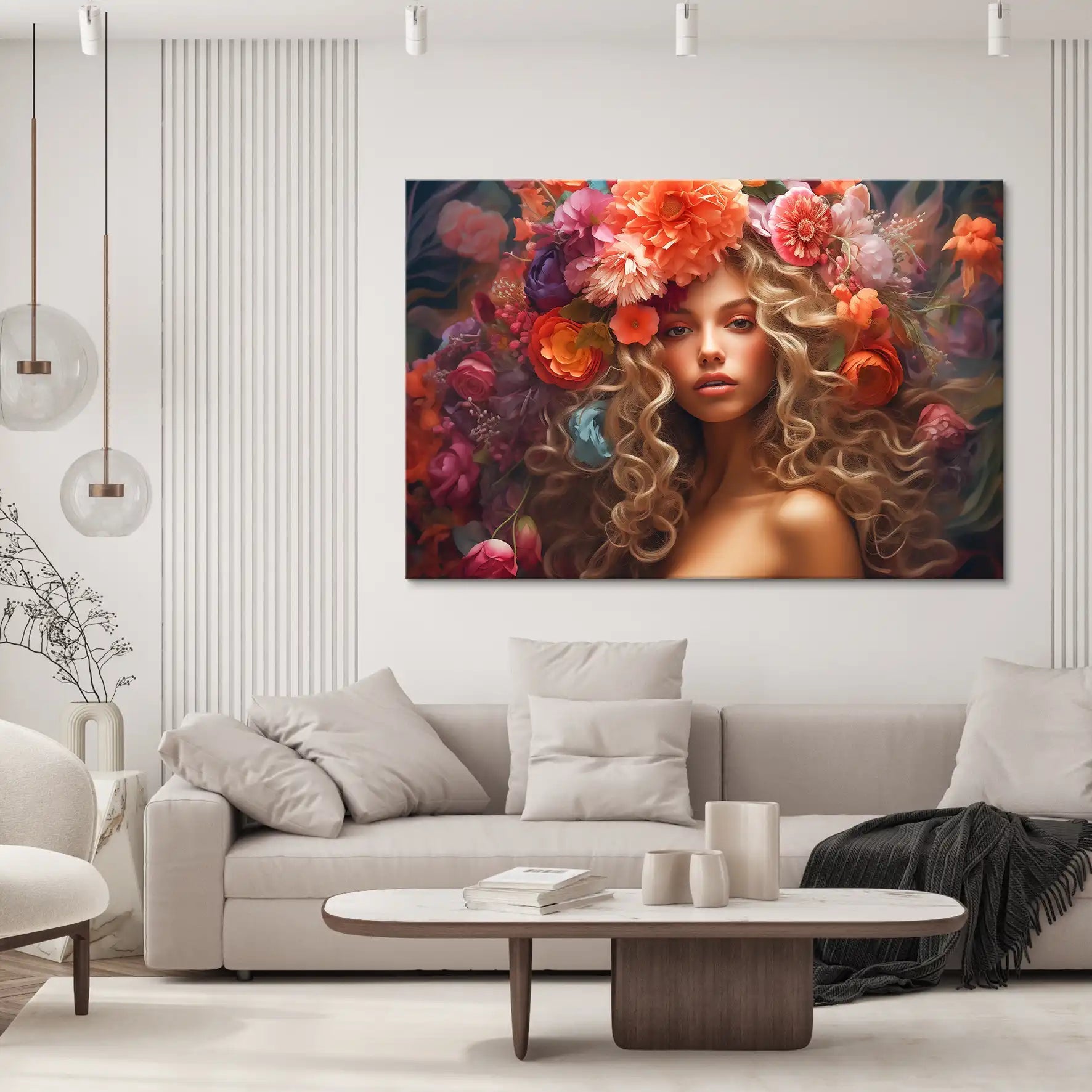 Blumen Mädchen Leinwand Bild INGALERIE