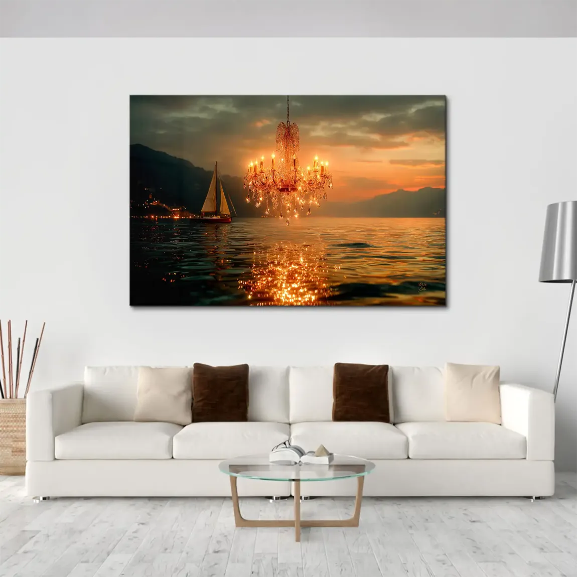 Abendlichter Leinwand Bild