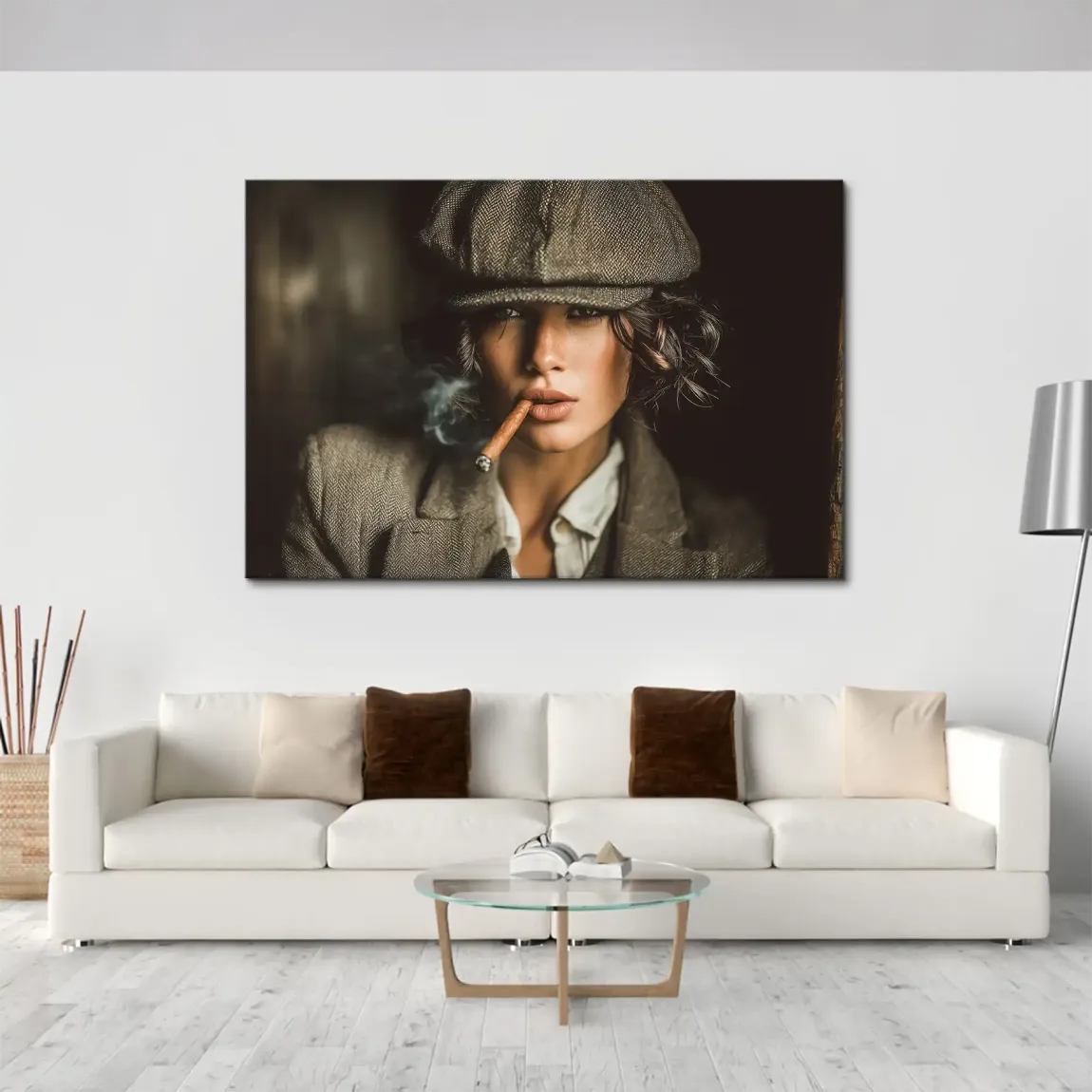 Zigarre und Charme Leinwand Bild