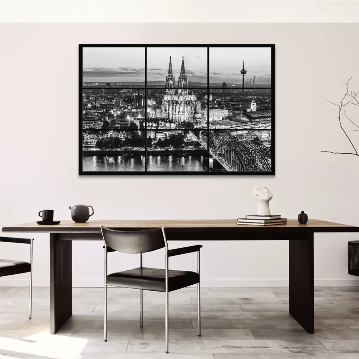 Köln Noir View Leinwand Bild