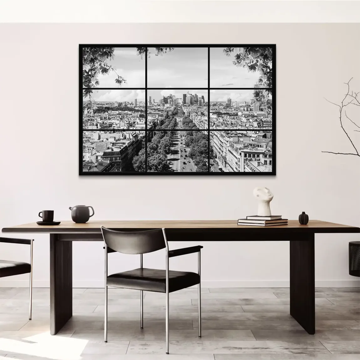 Paris Avenue Noir Leinwand Bild